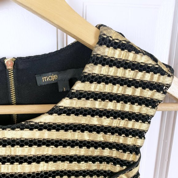 Maje Rezzano Mesh Stripe Dress - Picture 9 of 12